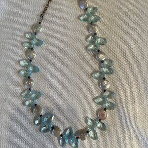 Lovely pale aqua glass necklace